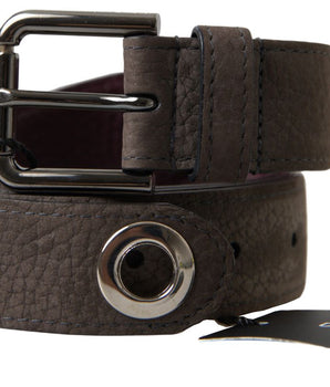 Dolce & Gabbana Brown Leather Metal Buckle Men Cintura Belt