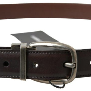 Dolce &amp; Gabbana Elegant Leather Belt with Metal Buckle