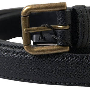 Dolce &amp; Gabbana Elegant Black Italian Leather Belt