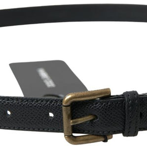 Dolce &amp; Gabbana Elegant Black Italian Leather Belt