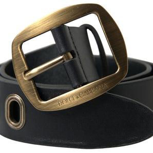 Dolce & Gabbana Sleek Italian Leather Belt with Metal Buckle