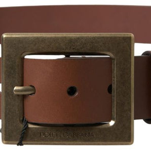 Dolce &amp; Gabbana Elegant Leather Belt with Metal Buckle