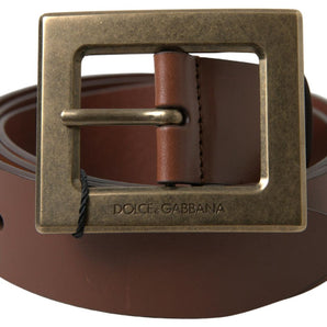 Dolce & Gabbana Elegant Leather Belt with Metal Buckle