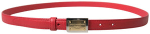 Dolce &amp; Gabbana Elegant Red Leather Designer Belt