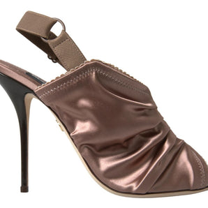 Dolce & Gabbana Elegant Slingback Stiletto Heels in Light Brown