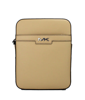 Michael Kors Cooper Medium Camel Crossgrain Leather Flight Crossbody Bag