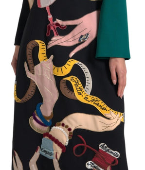Dolce &amp; Gabbana Elegant Multicolor Wool A-Line Dress