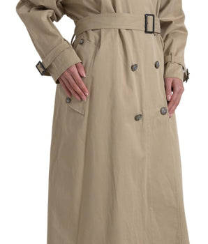 Dolce & Gabbana Khaki Double Breasted Trench Coat Jacket