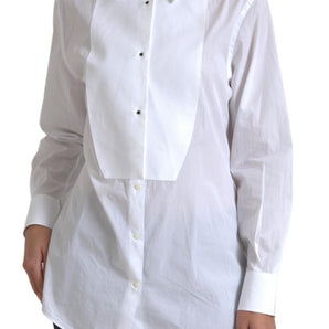 Dolce & Gabbana Elegant White Cotton Poplin Dress Shirt