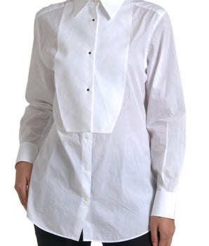 Dolce & Gabbana Cotton Collared Long Sleeves Shirt White