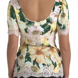 Dolce & Gabbana Elegant Floral Print Silk Blouse