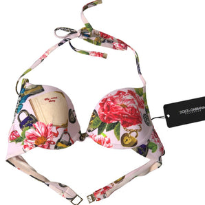 Dolce &amp; Gabbana Chic Floral Bikini Top Elegance