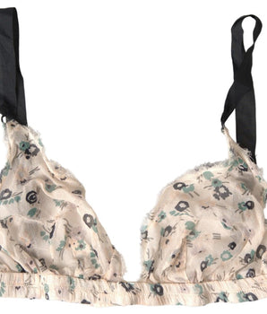 Costume National Beige Floral Underwear Bikini Bra