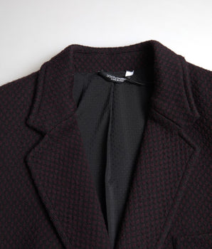 Dolce & Gabbana Purple Logo Embroidery Double Breasted Blazer