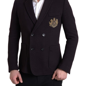 Dolce &amp; Gabbana Elegant Purple Double Breasted Wool Blazer