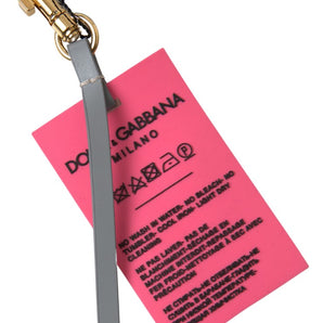 Dolce &amp; Gabbana Chic Pink Leather-Trimmed Keychain