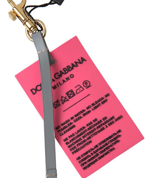 Dolce & Gabbana Pink Silicone DG Logo Gold Brass Keyring Women Keychain