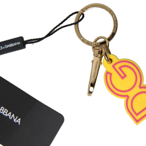 Dolce &amp; Gabbana Chic Yellow Logo-Engraved Keychain