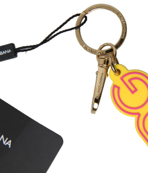 Dolce &amp; Gabbana Chic Yellow Logo-Engraved Keychain