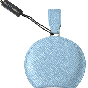 Dolce & Gabbana Elegant Leather Mirror Holder in Light Blue