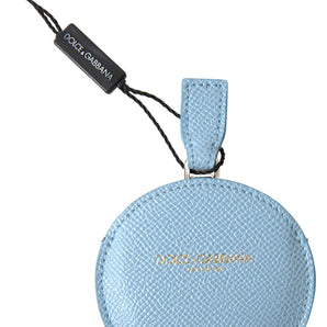 Dolce &amp; Gabbana Elegant Leather Mirror Holder in Light Blue