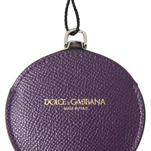 Dolce &amp; Gabbana Elegant Purple Leather Mirror Holder