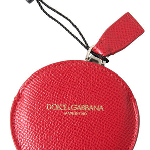 Dolce &amp; Gabbana Elegante soporte para espejo de cuero rojo