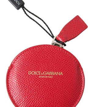 Dolce & Gabbana Red Calfskin Leather Hand Mirror Holder