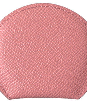 Dolce &amp; Gabbana Soporte para espejo de mano de cuero rosa elegante