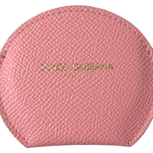 Dolce &amp; Gabbana Chic Pink Leather Hand Mirror Holder