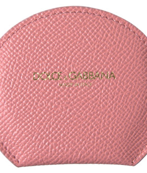 Dolce &amp; Gabbana Soporte para espejo de mano de cuero rosa elegante