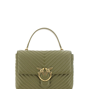 PINKO Emerald Elegance Calf Leather Handbag