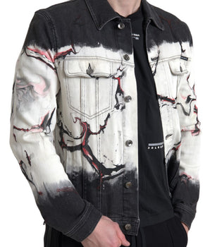 Dolce & Gabbana Multicolor Cotton Collared Denim Jacket