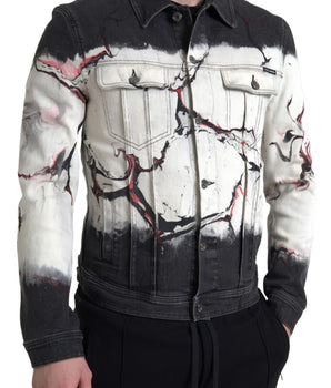 Dolce & Gabbana Multicolor Cotton Collared Denim Jacket