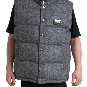 Dolce &amp; Gabbana Elegant Chevron Knit Wool Blend Vest Jacket