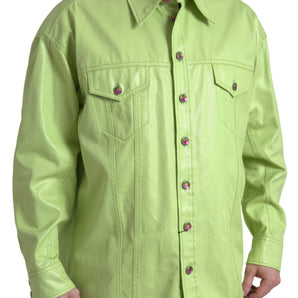 Dolce &amp; Gabbana Elegant Light Green Cotton Button Down Shirt