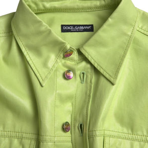 Dolce & Gabbana Elegant Light Green Cotton Button Down Shirt