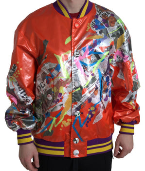 Dolce & Gabbana Orange Polyester Button Blouson Jacket