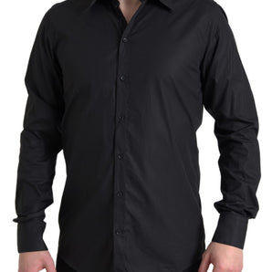 Dolce &amp; Gabbana Elegante camisa formal con botones dorados negros