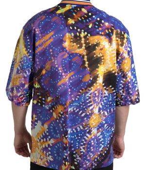 Dolce & Gabbana Luminaire Print Cotton Polo Top Men Shirt
