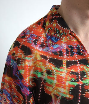 Dolce & Gabbana Multicolor Luminarie Print Men Cotton Shirt