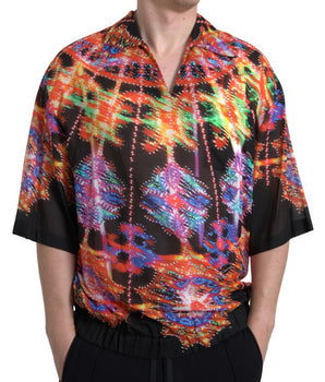 Dolce & Gabbana Multicolor Luminarie Print Men Cotton Shirt