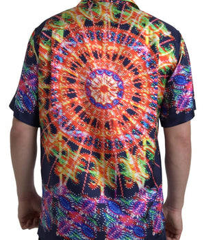 Dolce & Gabbana Multicolor Luminarie Print Men Shirt Silk