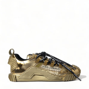 Dolce & Gabbana Gleaming Gold-Toned Luxury Sneakers