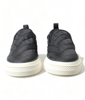 Dolce & Gabbana Black Quilted Slip On Low Top Sneakers Shoes