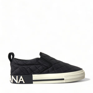 Dolce & Gabbana Elegant Quilted Black Canvas Sneakers