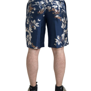 Dolce &amp; Gabbana Silken Floral Bermuda Shorts in Blue