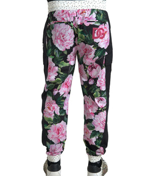 Dolce & Gabbana Multicolor Peony Joggers Cotton Men Pants