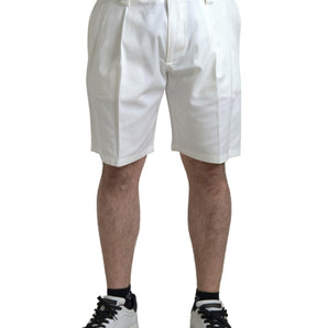 Dolce &amp; Gabbana Elegant White Bermuda Denim Shorts