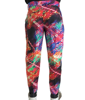 Dolce & Gabbana Multicolor Printed Linen Men Trouser Pants